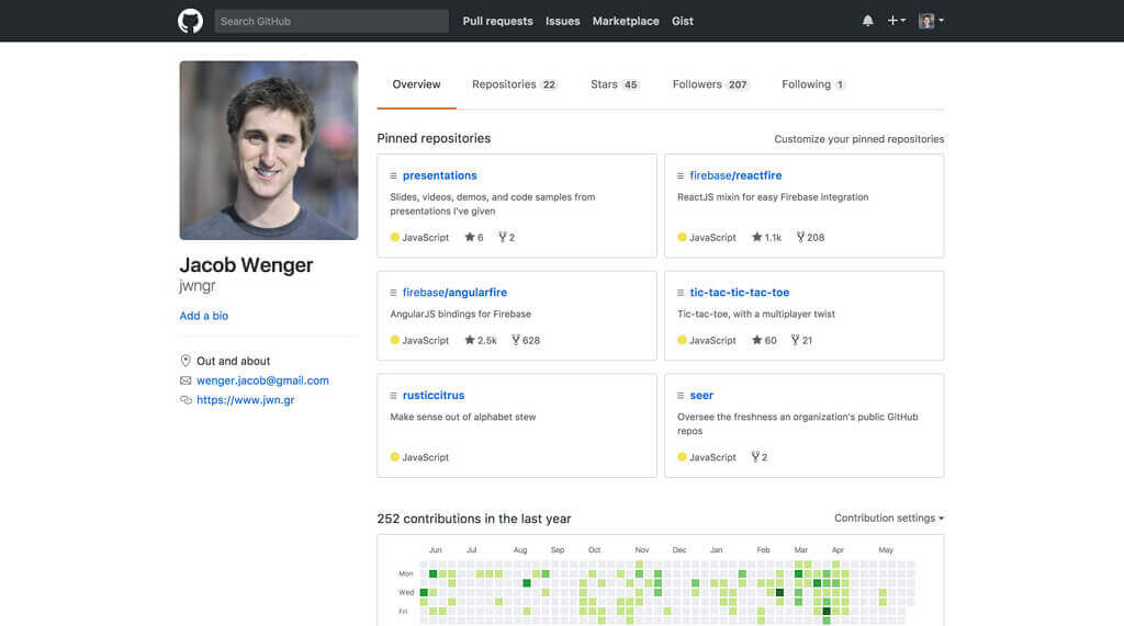 GitHub profile screenshot